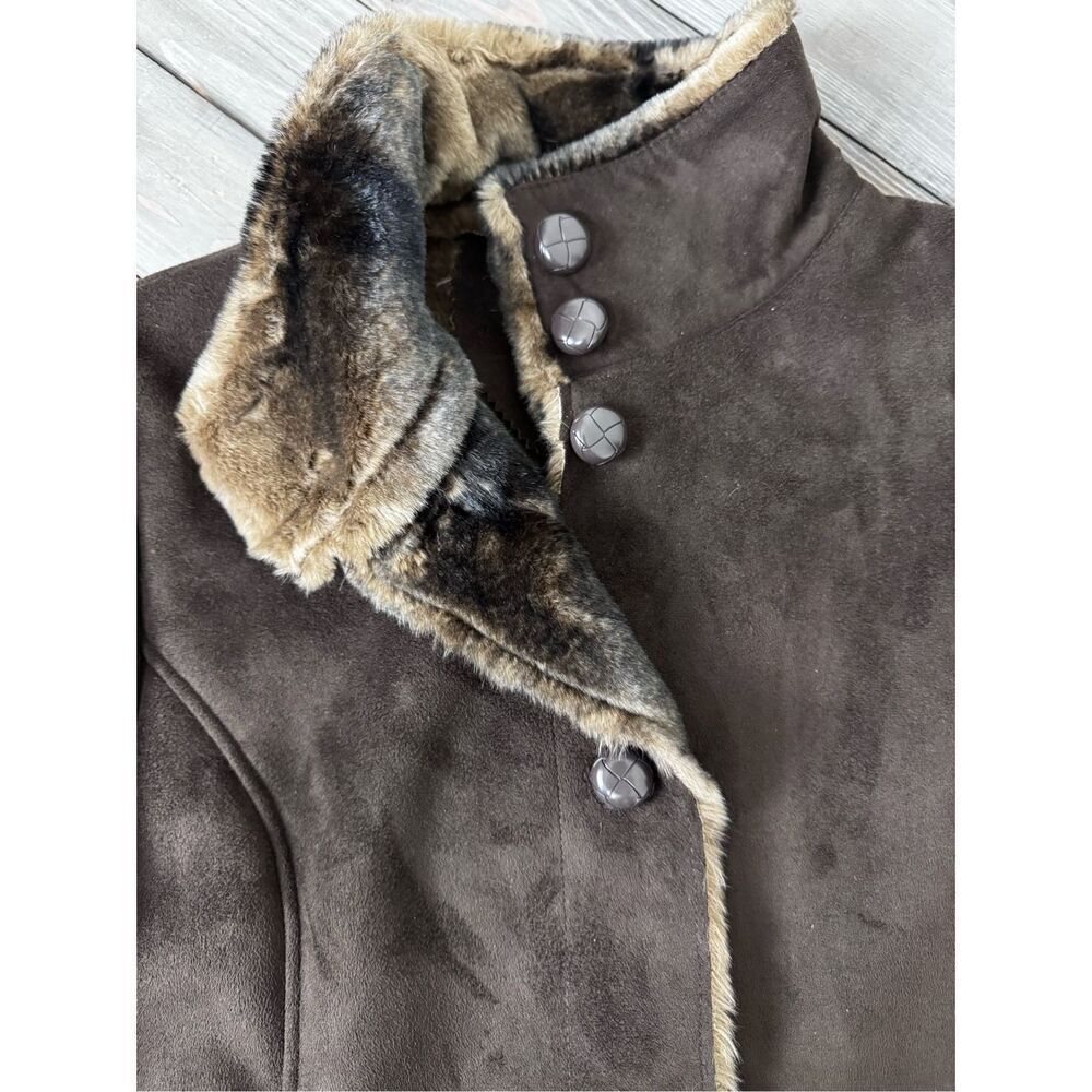 Orvis Penny Lane Aspen Faux Fur‎ Brown Lined Coat Size Medium - Picture 8 of 11